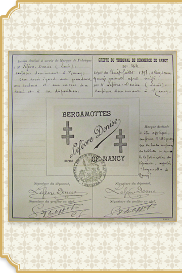 Une marque de fabrique déposée par Louis Lefèvre-Denise en 1898.